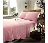 Lenzuolo con angoli elasticizzati per letto king size, 100% cotone spazzolato, facile da pulire, con angoli elasticizzati, lenzuolo con angoli in flanella termica, rosa
