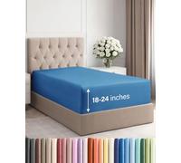 Lenzuolo con angoli extra profondi per letto singolo, per letto singolo, si adatta facilmente a materassi da 45,7 a 61 cm, morbido, senza pieghe, traspirante e confortevole, con tasche extra profonde