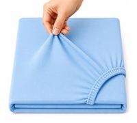 Lenzuolo con angoli extra profondi per letto super king size | coprimaterasso super king size in jersey di cotone | lenzuolo con angoli blu super king size | lenzuola super morbide (super king, blu).