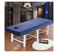 Lenzuolo con angoli for lettino da massaggio for salone di bellezza in velluto addensato, lenzuolo for massaggio delicato sulla pelle, copriletto SPA con foro Per Lettino Da Salone E Spa(Deep blue,190