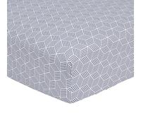 Lenzuolo con angoli in bambù, Made in France, Quentin, 140 x 190 cm, Origin, Bianco e Nero