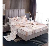 Lenzuolo con angoli in marmo oro rosa set di lenzuola in marmo per bambini ragazzi ragazzi dorato glitter linee incrinate set di biancheria da letto liquido astratto Art copriletto matrimoniale