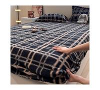 Lenzuolo con angoli in velluto Queen Super King Lusso Super Morbido Comodo Lenzuolo inferiore in flanella for autunno inverno e primavera(Black B,150x200+25cm)