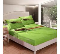 Lenzuolo con Angoli Matrimoniale 180x200 Libellula Lenzuolo Sotto con Angoli Alto 30 cm Verde Lenzuola Letto Matrimoniali, 3D Coprimaterasso Maxi King Size a/2501