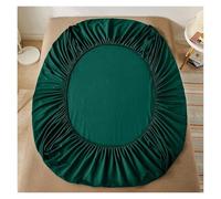 Lenzuolo Con Angoli Matrimoniale Cotton Fitted Sheet with Elastic Bands Non Slip Adjustable Mattress Covers for Single Double King Queen Bed,140/160/200cm(Green,200x220cmx30cm)