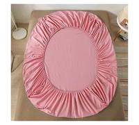 Lenzuolo Con Angoli Matrimoniale Cotton Fitted Sheet with Elastic Bands Non Slip Adjustable Mattress Covers for Single Double King Queen Bed,140/160/200cm(Pink,Queen 152x203x35cm)