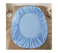 Lenzuolo Con Angoli Matrimoniale Cotton Fitted Sheet with Elastic Bands Non Slip Adjustable Mattress Covers for Single Double King Queen Bed,140/160/200cm(Blue,Queen 152x203x35cm)