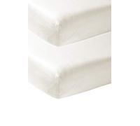 Meyco Baby Uni lenzuolo per culla in confezione da 2 pezzi (lenzuolo in morbido jersey di qualità, in 100% cotone, dimensioni: 60 x 120 cm), bianco crema
