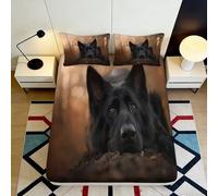 Lenzuolo con Angoli Pastore Tedesco 3D Stampa Microfibra Tasca Profonda Camera da Letto Coprimaterasso Pastore Tedesco Bordo Elastico Antiscivolo Lavabile per Adulti Giovani 120x200x25cm