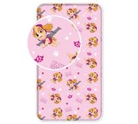 Lenzuolo con angoli Paw Patrol con Skye in rosa, cani, 90 cm x 200 cm + 25 cm 100% cotone per bambini