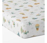 Lenzuolo con angoli per lettino in cotone biologico | vestibilità morbida | Ipoallergenico ideale per il riposo del bambino | Made in Spagna (60 x 120 cm, palloncini)