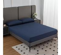 Lenzuolo con angoli per messa a terra, per letto king size, in fibra d'argento, conduttivo, per un sonno migliore, riduce il dolore dallo stress (colore: blu scuro, king (153 x 203 x 38 cm)