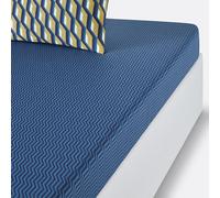 Lenzuolo con angoli percalle di cotone, Milano Blu 180 x 200 cm
