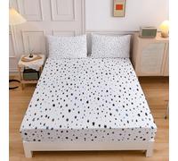 Lenzuolo Con Angoli Piccola Stampa A Stella180x200x30cm, Semplicità Moderna Coprimaterasso Traspirante E Lavabile Con 2 Federe, Grigio Chiaro Lenzuola Letto Super King per Una Tasca Profonda 30 Cm