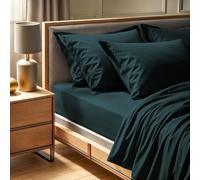 Lenzuolo con angoli Premium Ranforce per letto matrimoniale XL (140 x 200 + 30 cm) | 100% cotone, 145 fili, verde petrolio, lavabile in lavatrice a 30 °C, morbido e resistente