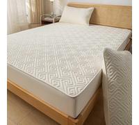 Lenzuolo con Angoli Proteggi Materasso Coprimaterasso Matrimoniale Impermeabile Fodera per Materasso Copri Materasso Copriletto Lenzuola Morbido e Lavabile,#5-120x200x30cm