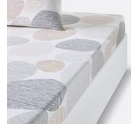 Lenzuolo con angoli puro cotone, Galet Bianco 90 x 190 cm