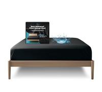 Lenzuolo con angoli Queen impermeabile, tasca profonda 35,5 cm, coprimaterasso 100% nero, sicuro con prodotti per massaggi a base di olio, a base d'acqua e silicone, lavabile in lavatrice, silenzioso