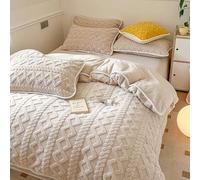 Lenzuolo Con Angoli Singolo-Copripiumino Matrimoniale Flanella-Tinta Unita Addensare Inverno Caldo Set Biancheria Da Letto In Velluto Federe Tessili Per La Casa Bian