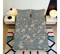 Lenzuolo Con Angoli Stampa 3D Floreale Microfibra Tasche Profonde Coprirete Floreale Camera Letto Lavabile Antiscivolo Avvolgente 90x200x25cm