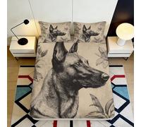 Lenzuolo con angoli stampato 3D Pastore Tedesco Microfibra Tasca Profonda Antiscivolo Pastore Tedesco Mattress Fitted Cover Letto Casa 180x200x25cm