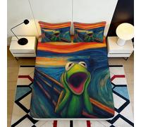 Lenzuolo con angoli stampato 3D Scream Art microfibra tasca profonda antiscivolo Scream coprimaterasso avvolgente camera 140x200x25cm