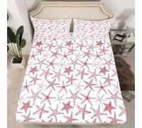 Lenzuolo con Angoli Una Piazza e Mezza 120x200 Stella Marina Lenzuolo Sotto con Angoli Alto 30 cm Bambini e Bambine Bambino Lenzuola Letto 1 Piazza e Mezza, 3D Coprimaterasso a.6044