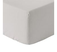 Lenzuolo con angoli Westwing Biba in cotone, grigio, 180 x 200 x 15 cm
