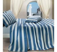Lenzuolo-copriletto in puro cotone Gabel Patrasso a righe blu