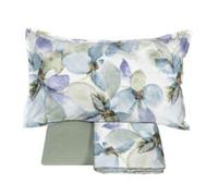 Lenzuolo copriletto matrimoniale Fazzini TRasparenze blu raso di cotone - Matrimoniale (lenzuolo sopra cm. 260x295 cm - sotto con angoli cm.180x200x30 tinta unita - 2 federe 52x82 cm)