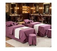 Lenzuolo copriletto per massaggio 4 pezzi Set biancheria da letto per salone di bellezza Lenzuola spesse Lenzuola Copriletto Fumigazione Massaggio Spa Fede Viola Square bedside 190*70cm (74.8*27.5in)