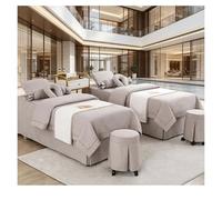 Lenzuolo copriletto per massaggio 4 pezzi Set biancheria da letto per salone di bellezza Lenzuola spesse Lenzuola Copriletto Fumigazione Massaggio Spa Light Brown Square bedside 180*60cm(70.8*23.6in)