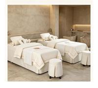 Lenzuolo copriletto per massaggio 4 pezzi Set biancheria da letto per salone di bellezza Lenzuola spesse Lenzuola Copriletto Fumigazione Massaggio Spa Fede bianco Square bedside 185*80cm(72.8*31.5in）