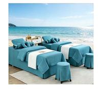 Lenzuolo copriletto per massaggio 4 pezzi Set biancheria da letto per salone di bellezza Lenzuola spesse Lenzuola Copriletto Fumigazione Massaggio Spa Lake Blue Square bedside 190*80cm (74.8*31.5in)