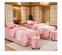 Lenzuolo copriletto per massaggio 4 pezzi Set biancheria da letto per salone di bellezza Lenzuola spesse Lenzuola Copriletto Fumigazione Massaggio Spa Federa rosa Square bedside 180*60cm(70.8*23.6in)