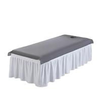 Lenzuolo da massaggio impermeabile 2 pezzi, copriletto for salone di bellezza, lenzuolo in tessuto SPA for il corpo con foro for respiro rotondo(Grey,75x190cm)