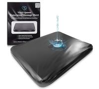 Lenzuolo da massaggio impermeabile in vinile nero misura Queen con tasca laterale | Proteggi-materasso, Sicuro per oli, lubrificanti a base d'acqua e a base di silicone | 152 x 203 + profonda 35 cm