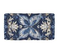 Lenzuolo da viaggio per bambini con motivo barocco blu e bianco, lavabile per letto pieghevole per bambini e neonati 50 x 25 pollici (lenzuola, letto non incluso)