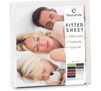 Lenzuolo di cotone pregiato con angoli 60x120 cm ALBA I 100% cotone I Traspirante, senza pelucchi e molto elastico I Progettato in Germania I 60 x 120 x 15 cm, bianco