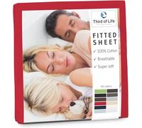 Lenzuolo di cotone pregiato con angoli 60x120 cm ALBA I 100% cotone I Traspirante, senza pelucchi e molto elastico I Progettato in Germania I rosso ciliegia