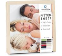 Lenzuolo di cotone pregiato con angoli 60x120 cm ALBA I 100% cotone I Traspirante, senza pelucchi e molto elastico I Progettato in Germania I beige