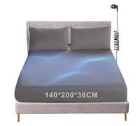 Lenzuolo di messa a terra conduttivo, Grounding Bed Sheet, Tappetino da terra secondo la norma UE, con 5% fibra d'argento e 95% cotone biologico, per Sonno Migliore Recupero Energetico (140x200cm)