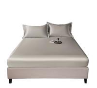 Lenzuolo Di Seta Ghiacciata Copriletto Traspirante Copriletto in Seta Ghiaccio Copriletto Morbido e Copriletto Set Copriletto Federa e Lenzuolo in Seta Raso Lenzuola Di Seta(Gray,180x200x25cm)