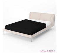 Zer0bed, Lenzuolo Sopra Singolo Tinta Unita, 160x290, 100% Cotone, Nero, Lenzuolo Piano, 1 Pezzo (Solo Lenzuolo Sopra)