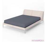 Zer0bed, Lenzuolo Sotto con Angoli Matrimoniale Tinta Unita 100% Cotone ANGOLO MAXI 30CM, 2 Piazze, Grafite, 180x200