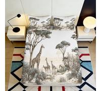 Lenzuolo Fitted 3D Stampato Giraffa Savana Microfibra Tasche Profonde Set Letto Camera Jungle Materasso Fitted Cover Antiscivolo Bordo Elastico Per Adulti Giovani 140x200x25cm