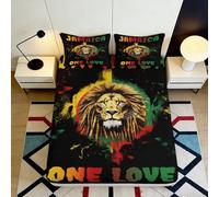 Lenzuolo Fitted 3D Stampato Leone Reggae Microfibra Deep Pocket Antiscivolo Leone Reggae Mattress Fitted Cover Lavabile 140x200x25cm