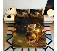 Lenzuolo Fitted Sheet 3D Stampato Topolino Foresta Microfibra Tasca Profonda Antiscivolo Completo Letto Tema Foresta Mattress Fitted Cover Lavabile per Adulti 160x200x25cm