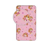 Jerry Fabrics - Lenzuolo singolo con angoli PAW PATROL 24FT152 - Rosa cotone 90 x 200 cm con Skye