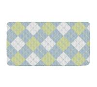 Lenzuolo impermeabile per lettino da viaggio a scacchiera blu-verde, per lettino pieghevole per piccoli spazi, 127 x 63 cm (lenzuolo, letto non incluso)